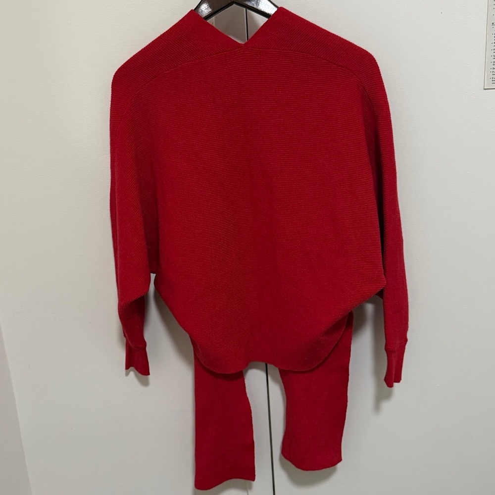 Seek The Label Red Tie Front Wrap Ribbed Cardigan. Women’s Size Medium. - Picture 3 of 8